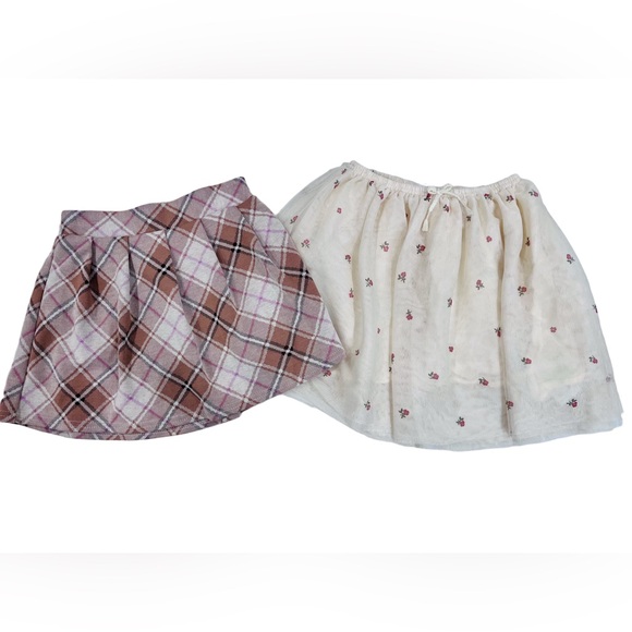 Old Navy Other - Old Navy/ Inbetween • Toddler Girls Plaid and Floral Skirt Set Bundle GUC 5T